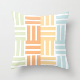 Grid on Pastels Throw Pillow