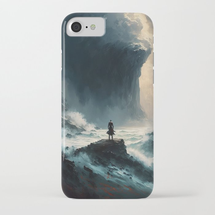 Lonely Man Facing the Ocean iPhone Case