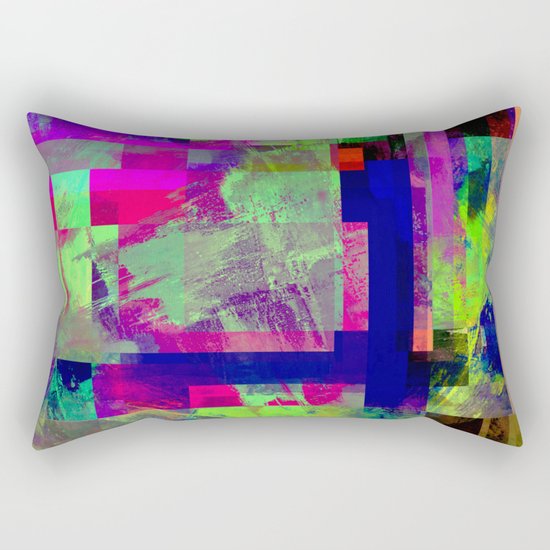 Pastel Geometry X - Abstract, goemetric, pastel coloured, textured artwork Rectangular Pillow