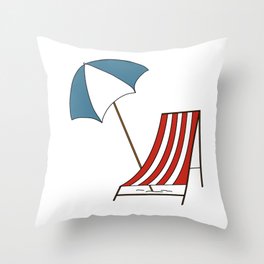 A Day at the Beach Throw Pillow