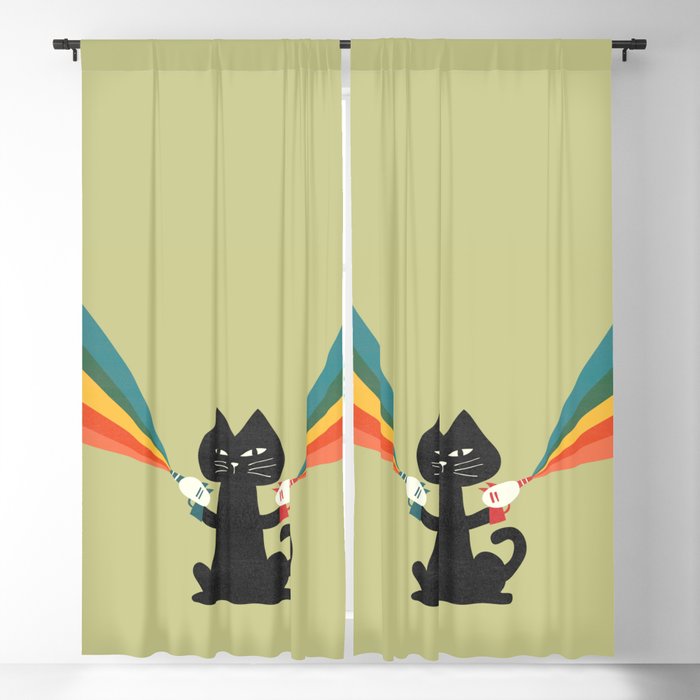 Ray gun cat Blackout Curtain