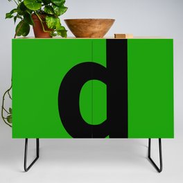 letter D (Black & Green) Credenza