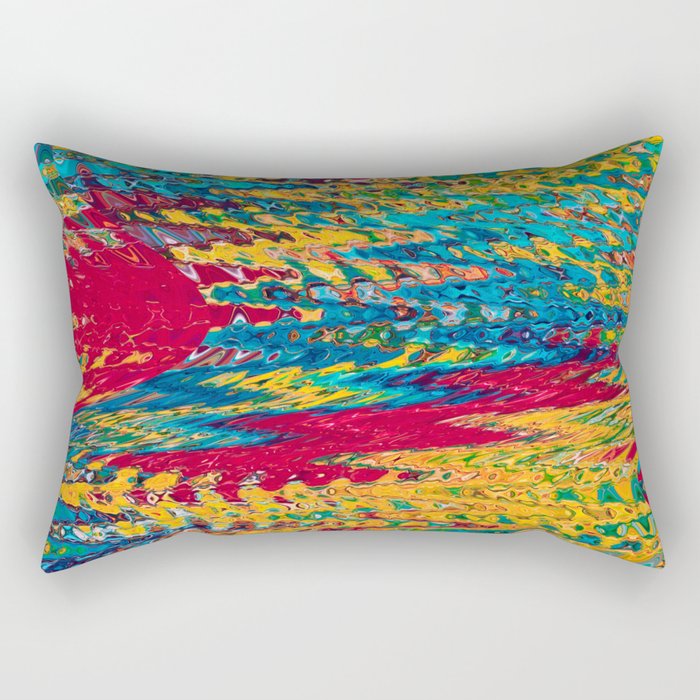 Multi Colored Wave Rectangular Pillow