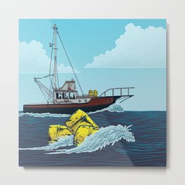 Jaws: Orca Illustration Metal Print