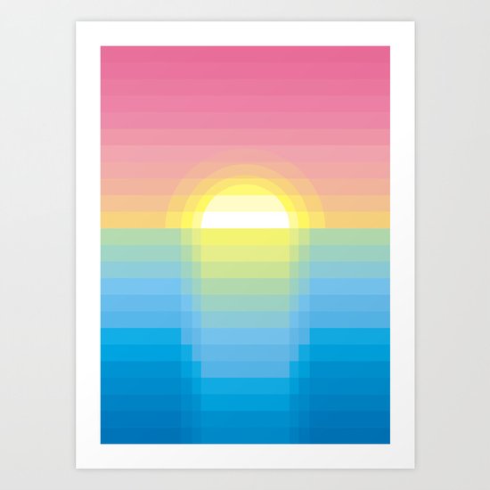 Sunset ~ strips Art Print