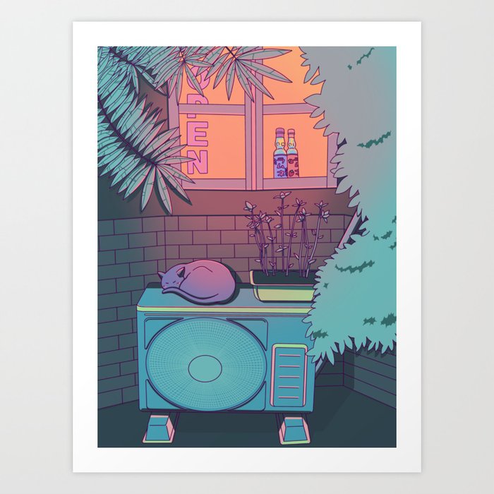 Ramune Cat Art Print