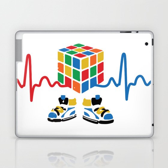 Heartbeat rubik cube / cube lover / cube game Laptop & iPad Skin