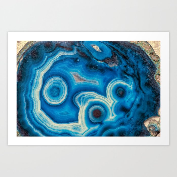 Blue Raindrop Agate 0026 Art Print
