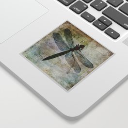 Vintage Dragonfly botanical nature print Sticker