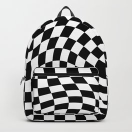 Large Checkerboard - Black & White - Swirl Backpack