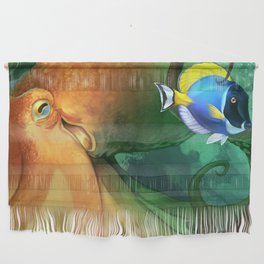 Octopus and Blue Tang (tropical coral reef) ~! Wall Hanging