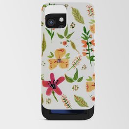 Autumn flowers watercolor pattern iPhone Card Case