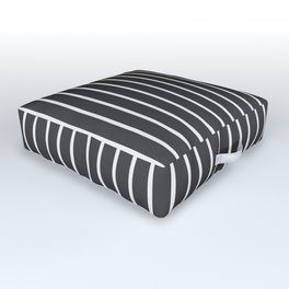 Pinstripe Outdoor Floor Cushion | Dark, Suiting, Mens, Black, White, Vertical, Thin, Pinstriped, Pin, Grey 