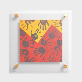 Red and Yellow Hands Floating Acrylic Print