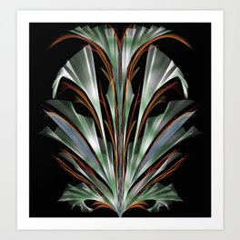 Retro Abstract Floral Design Art Print