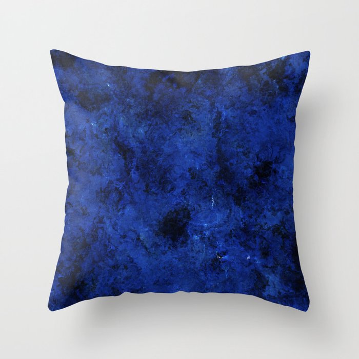 Rich elegant distressed dark blue Throw Pillow