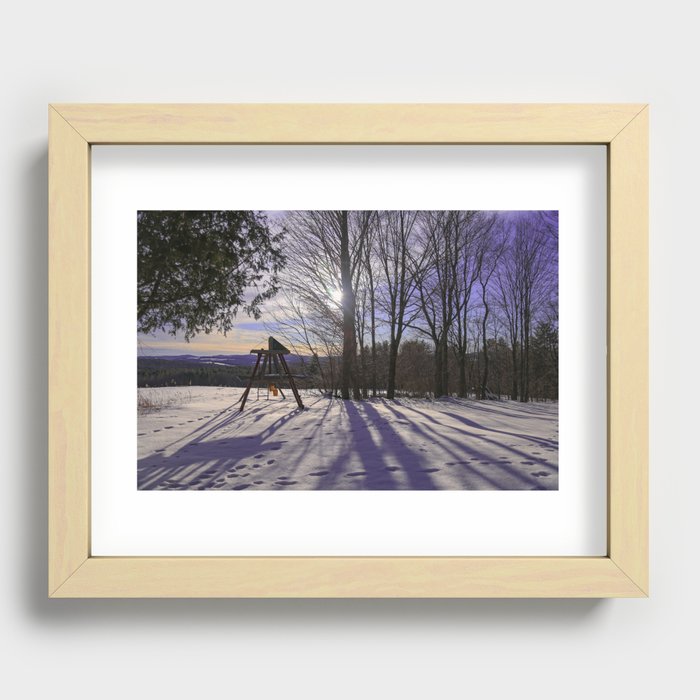 Winter Swing Set Recessed Framed Print