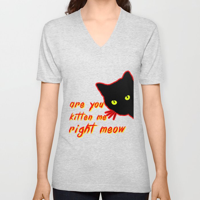 Are You Kitten me Right meow V Neck T Shirt