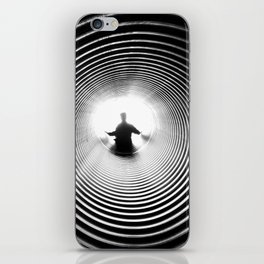 E = mc² circular lines male portrait art black and white photograph / photography iPhone Skin