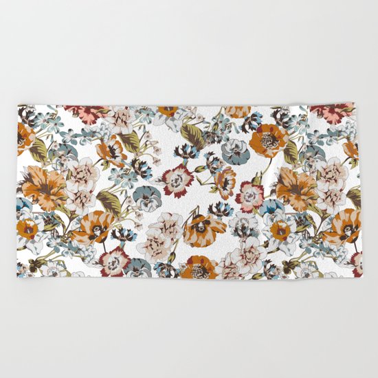 Flowers Pattern Beach Towel
