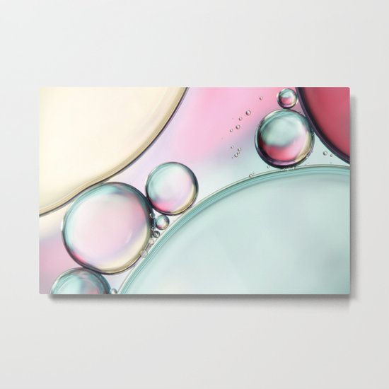 Aqua Fresh Bubble Abstract Metal Print