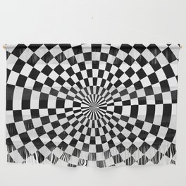 Abstract Trippy Optical Black & White Art No.  9 Wall Hanging