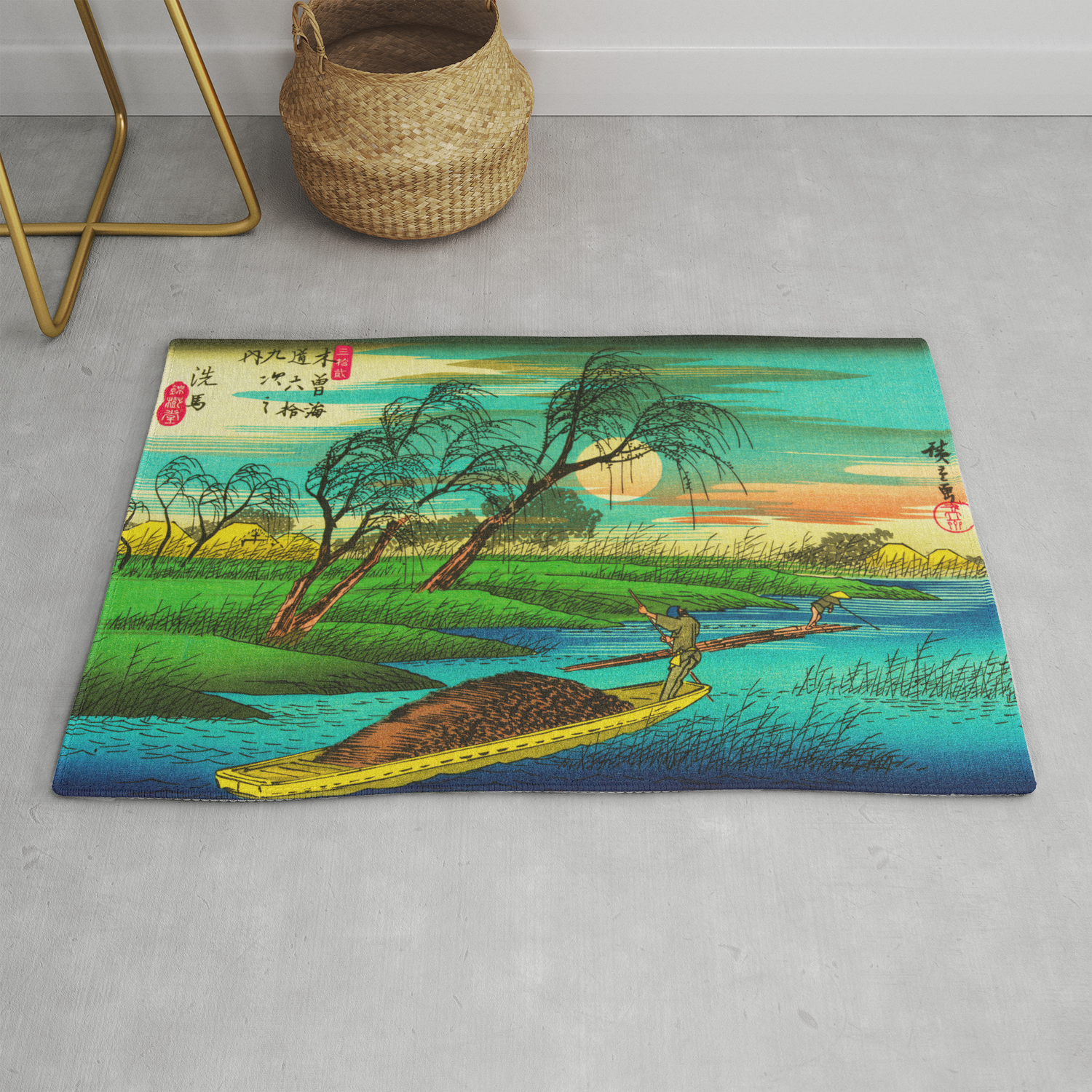 Seba Ohta River Japan Ukiyo E Art Rug By Yesteryears Society6