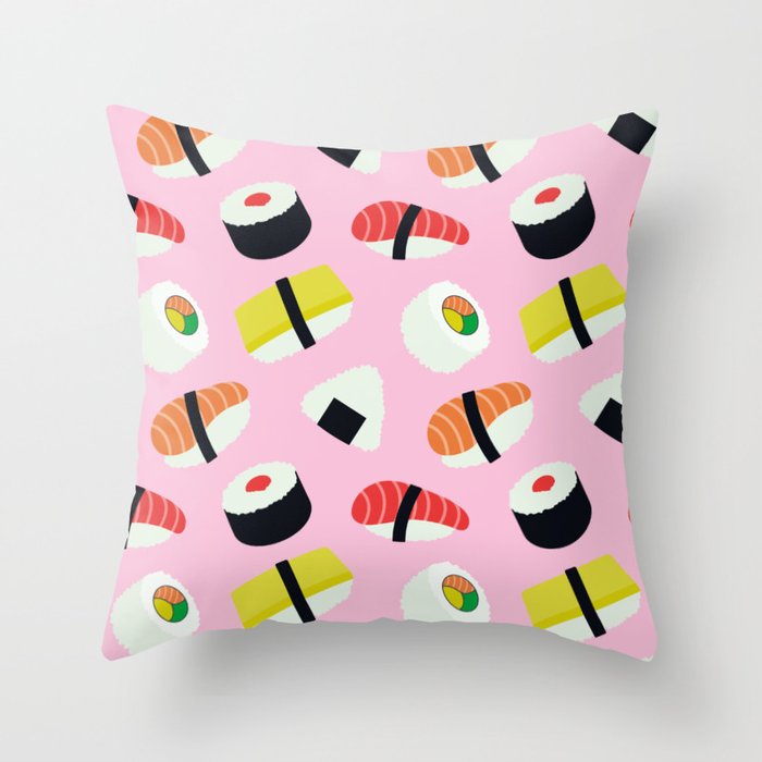 Sushi Pattern Throw Pillow