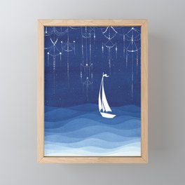 Garland of stars, sailboat Framed Mini Art Print