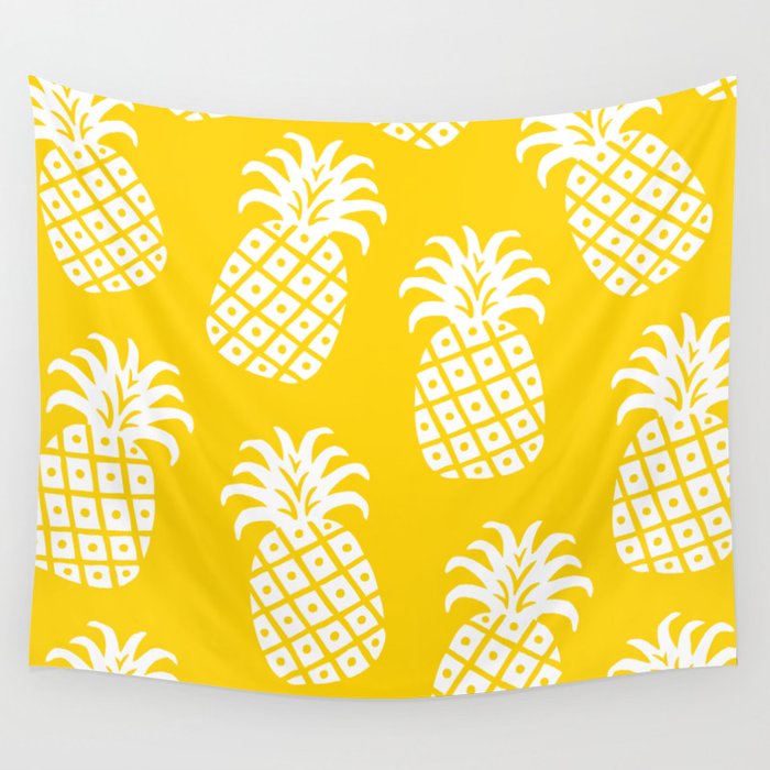 Pineapple Twist 332 Yellow Wall Tapestry