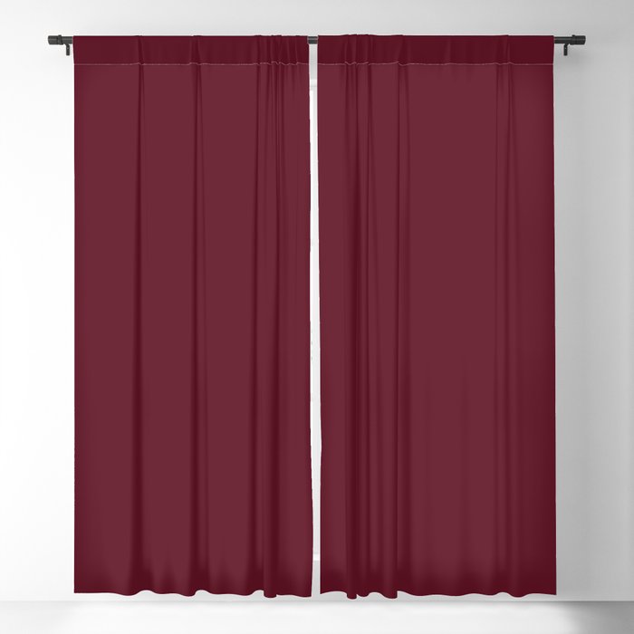 Wine Red Solid Color Blackout Curtain