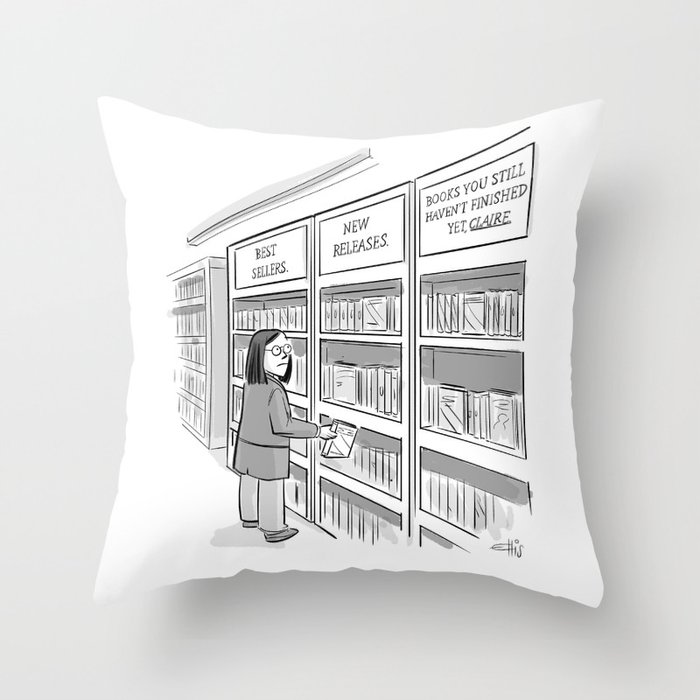 Unfinished Books  Throw Pillow