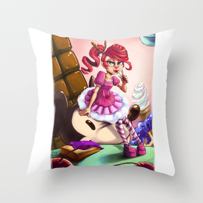 Candy girl Throw Pillow