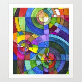 a la Sonia Delaunay - Orphism Abstract painting,  Art Print