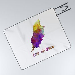 isle of man watercolor map Picnic Blanket