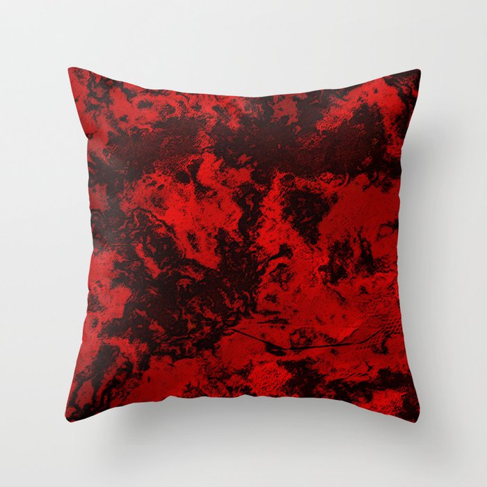 Marble-Red Throw Pillow
