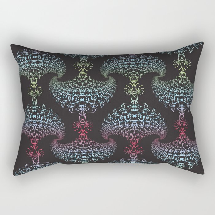 Tribal Eagle Rainbow Pattern on black Rectangular Pillow
