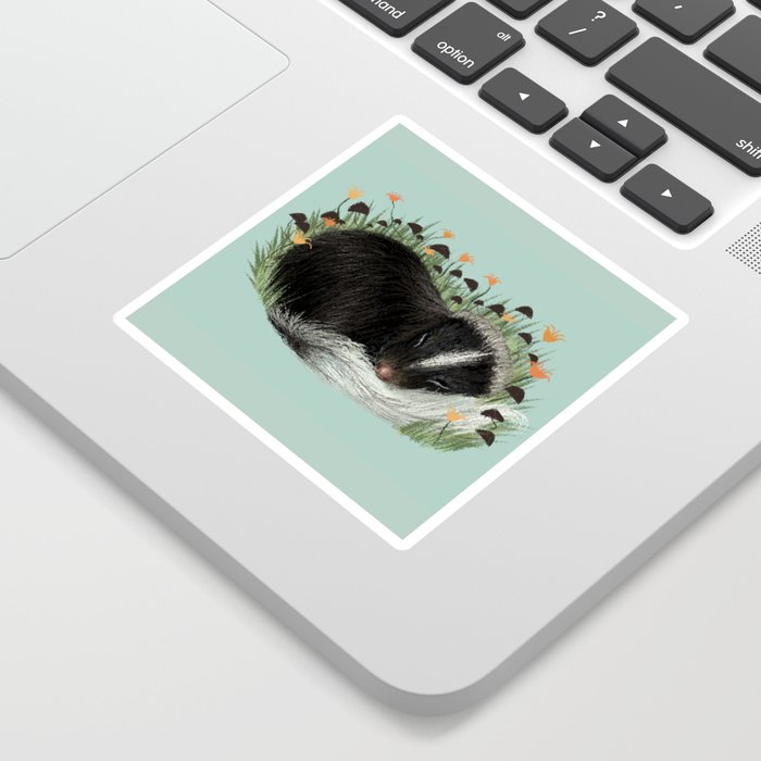 Sleeping Baby Skunk Sticker