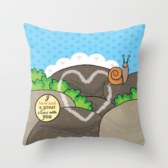 Lovebugs -I have such a great slime with you Throw Pillow