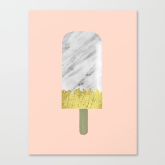 Carrara Italian Marble with Gold Popsicle Canvas Print