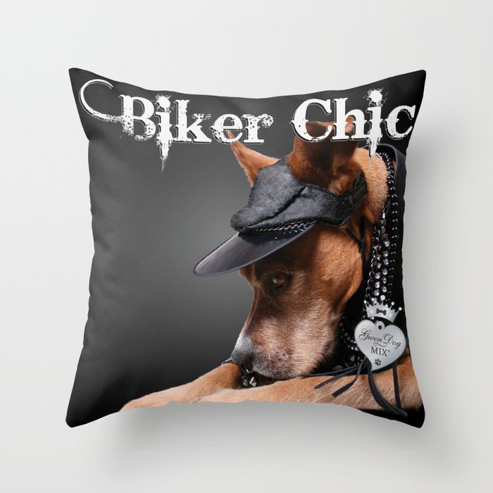 Biker Chic Throw Pillow