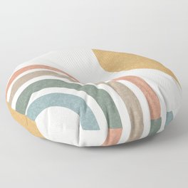 Mid Century Colorful Sun & Rainbow Floor Pillow | Colorful, Boho, Minimalist, Minimal, Sunrise, Mid Mod, Arch, Sunset, Earth, Rainbow 
