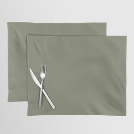 Dark Green-Brown Solid Color Pantone Oil Green 17-0115 TCX Shades of Green Hues Placemat