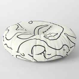 Abstract Single Line Face  Floor Pillow