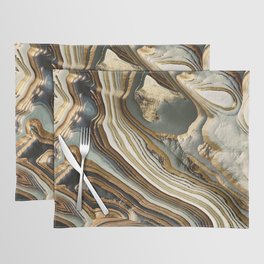 White Gold Agate Abstract Placemat