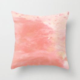 Pink Watercolor Mixed Media Art Throw Pillow