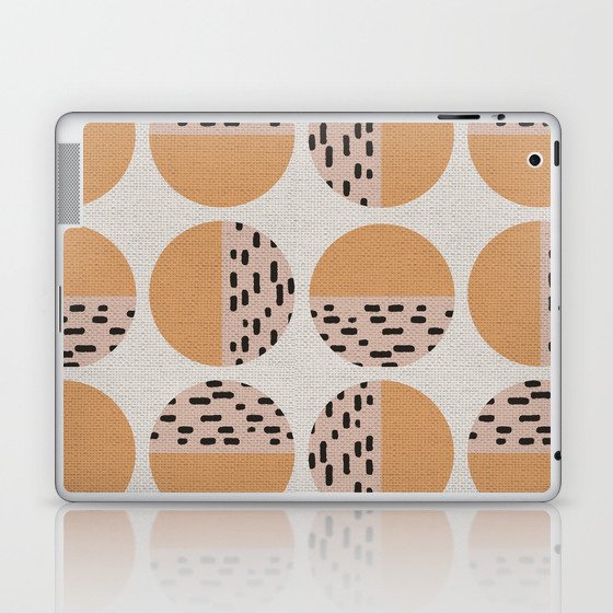 Mid Century Animal Print Circle Pattern Laptop & iPad Skin