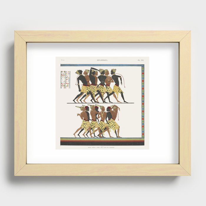 Great Speos South wall. Sequence of triumph from Monuments de l'Égypte et de la Nubie (1835–1845) by Recessed Framed Print