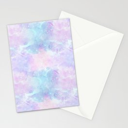 Pink Blue Pastel Galaxy Painting Stationery Card