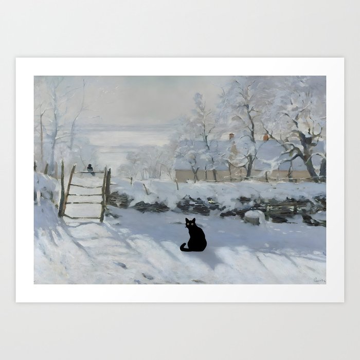 Cat Monet The Magpie Art Print